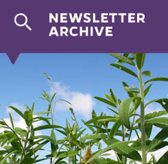 Newsletter Archive button with picture of crop 